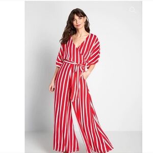 Modcloth set sail wide Meg pant suit size 4